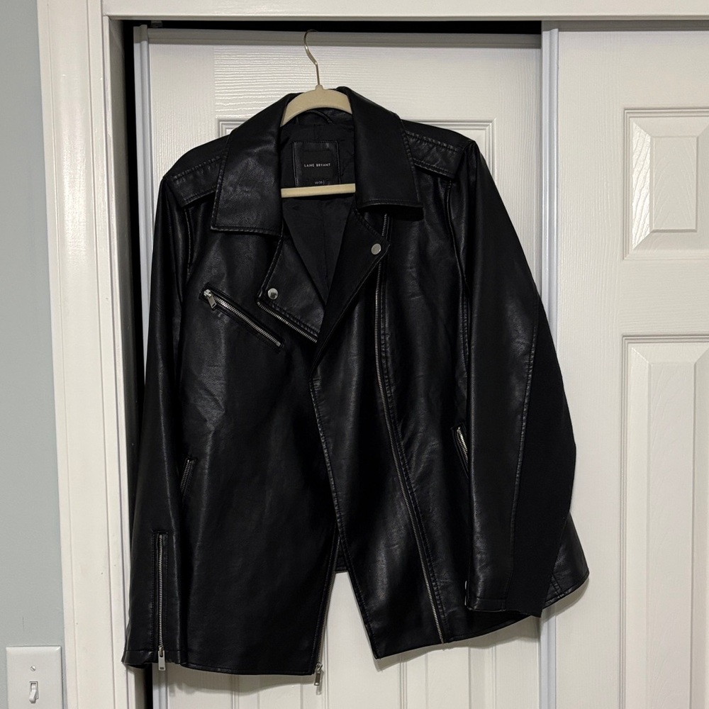 Lane Bryant Black Faux Leather Jacket